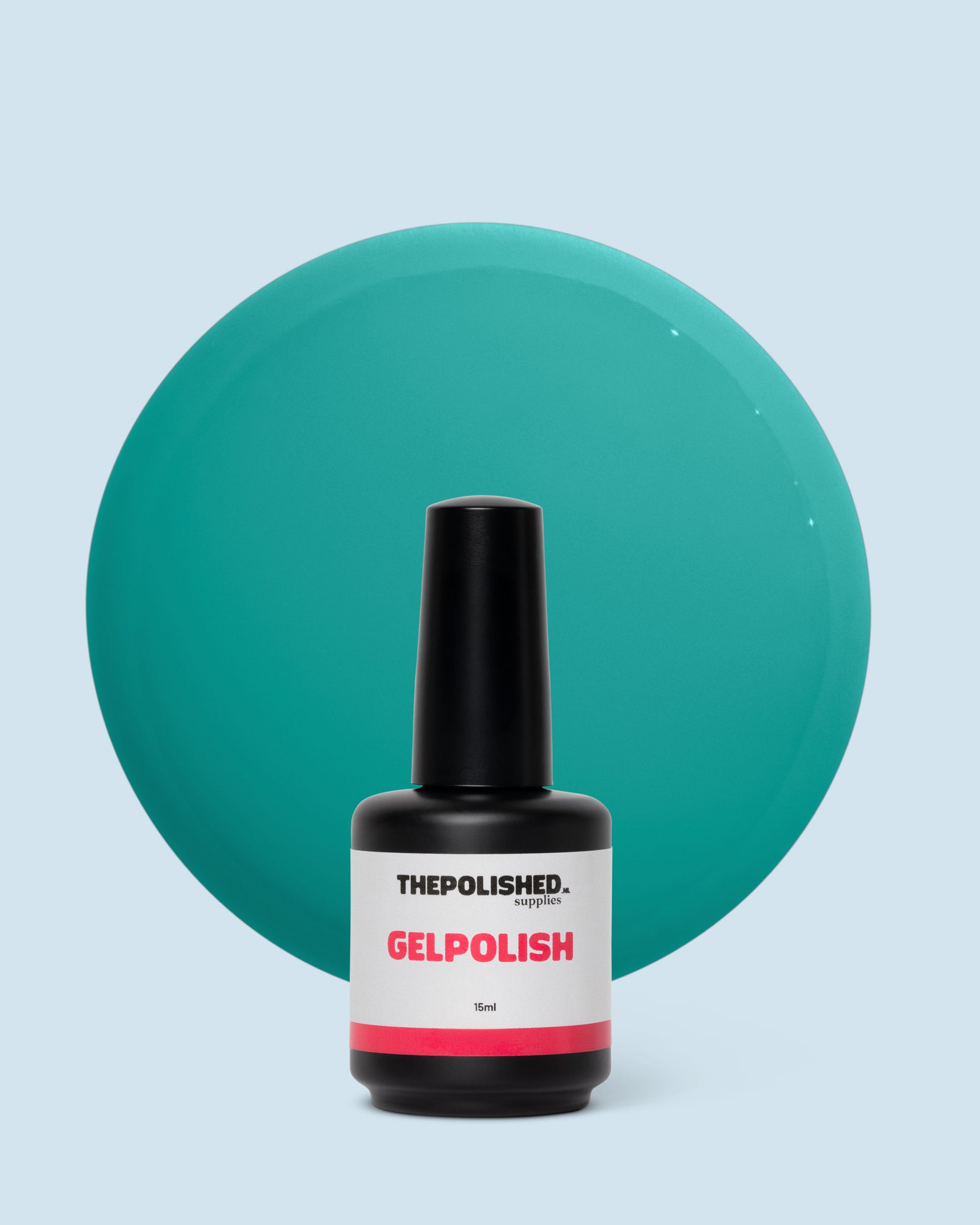 Polar Pleasure gelpolish 15 ml van The Polished – frisse ijsblauwe kleur met een heldere, winterse look.