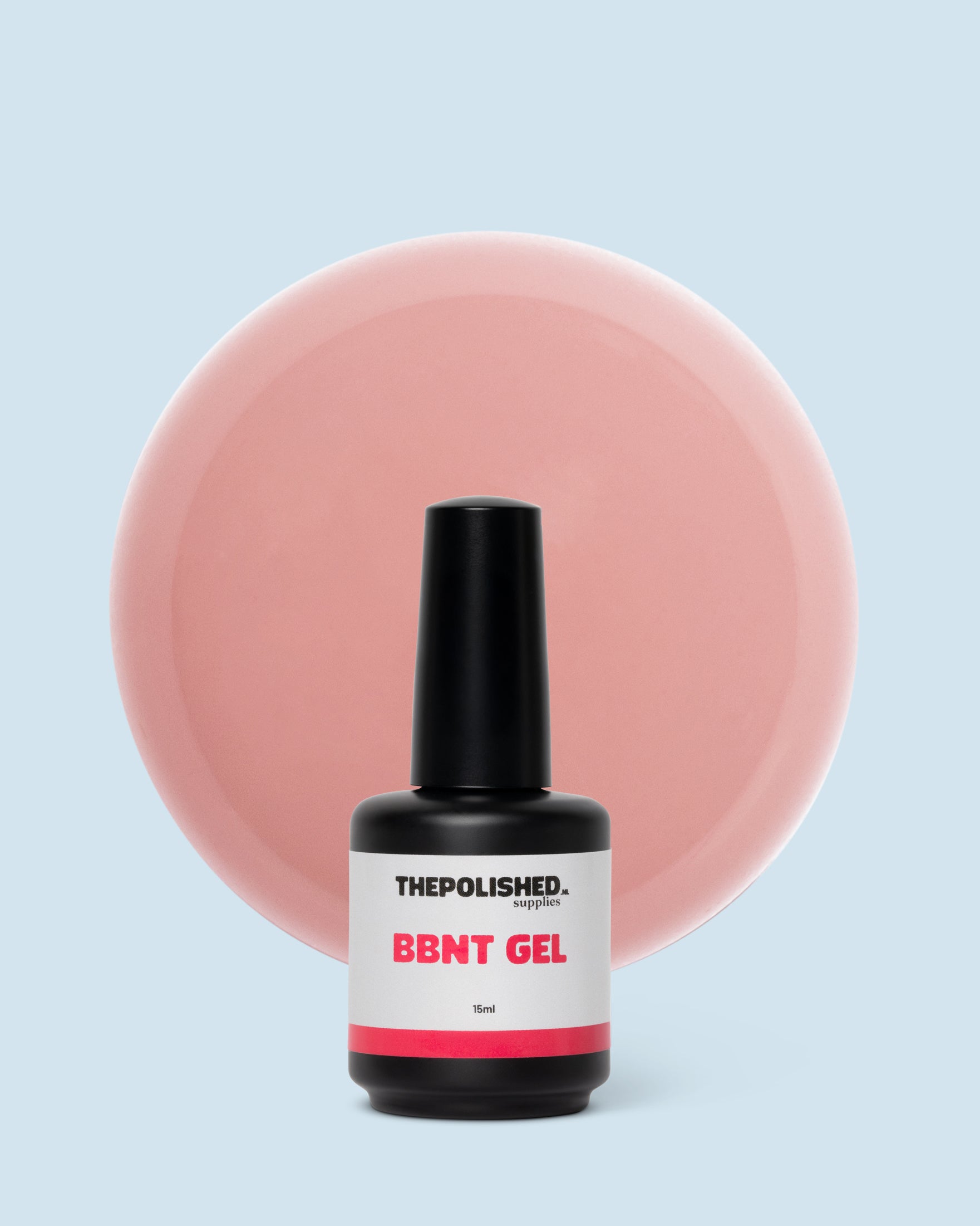 Builder gel BBNT 45 Blooming Haze 15 ml van The Polished, in een zachte, koele nude tint.