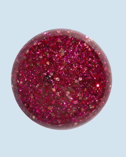 Berry Branch glitter gelpolish 15 ml van The Polished, rijke bessenroze kleur met glinsterende accenten.