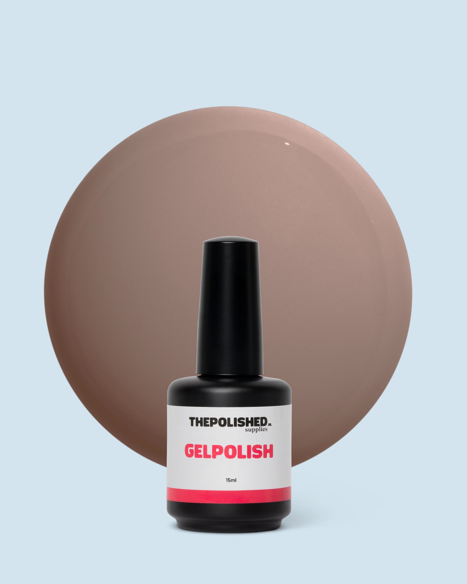 Dark Linnen gelpolish 15 ml van The Polished – elegante beige-taupe kleur met een natuurlijke, stijlvolle look.