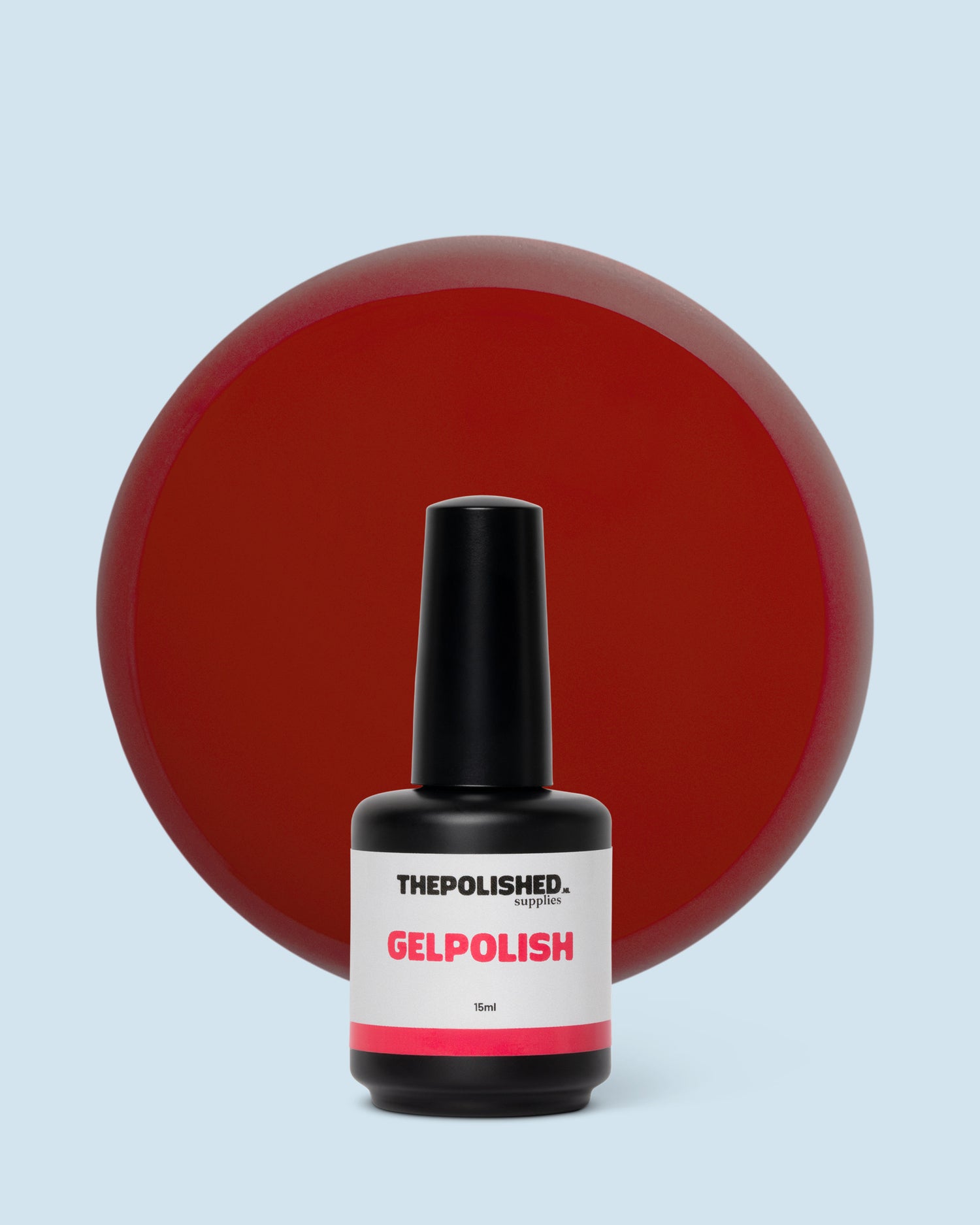 Fire Lily gelpolish 15 ml van The Polished – intense rood-oranje kleur met warme, levendige uitstraling.