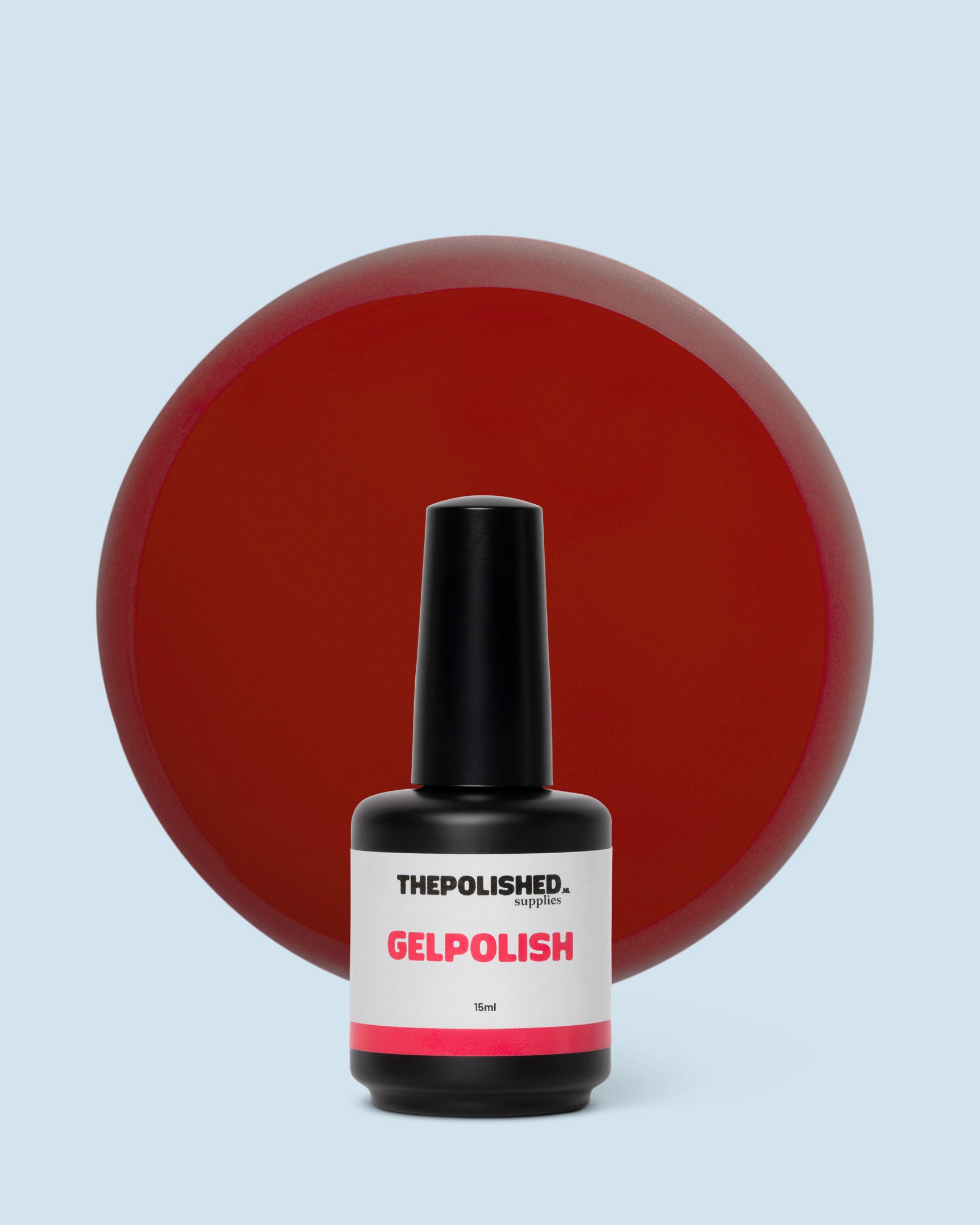 Fire Lily gelpolish 15 ml van The Polished – intense rood-oranje kleur met warme, levendige uitstraling.