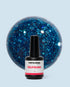 Galaxy Petal glitter gelpolish 15 ml van The Polished, blauwe tint met sprankelende glitterfinish.