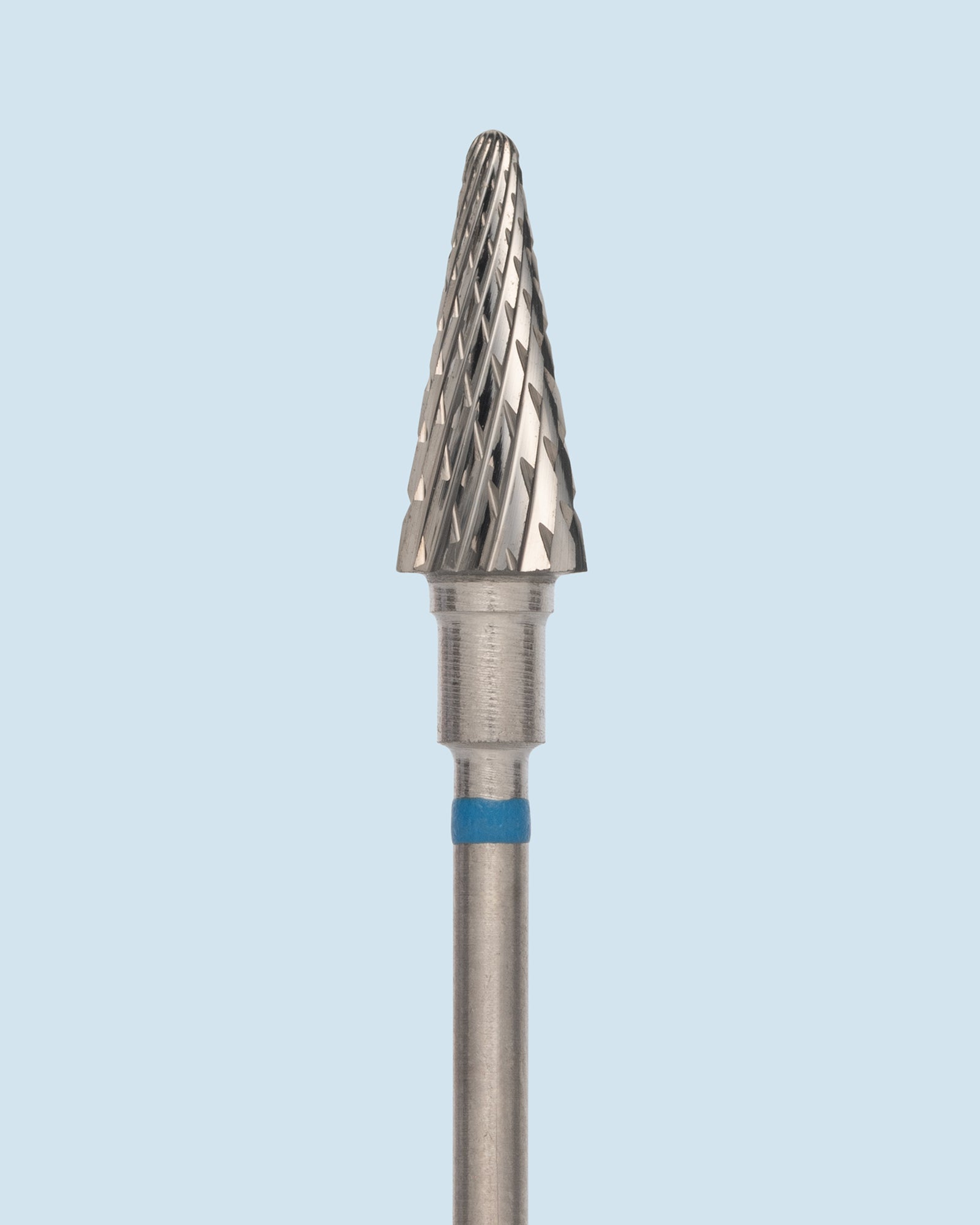 HEAD Carbide Cone blue – professioneel blauw conisch carbide bitje voor krachtig vijlen en verwijderen van kunstproduct.