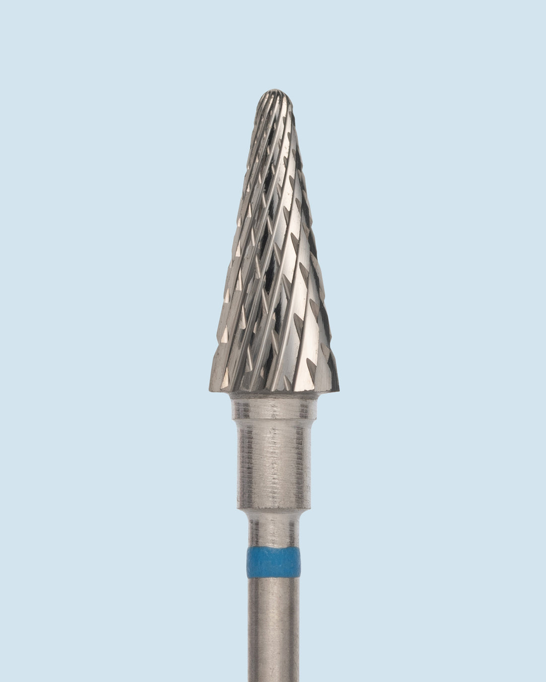 HEAD Carbide Cone blue – professioneel blauw conisch carbide bitje voor krachtig vijlen en verwijderen van kunstproduct.