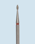 HEAD diamond bur Drop rood – druppelvormig fijn grit diamantbitje voor professionele cuticle care en precisiewerk.