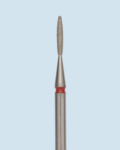 HEAD diamond bur Flame Safe fijn grit vlamvormig diamantbitje met afgeronde, veilige top voor professionele cuticle care.