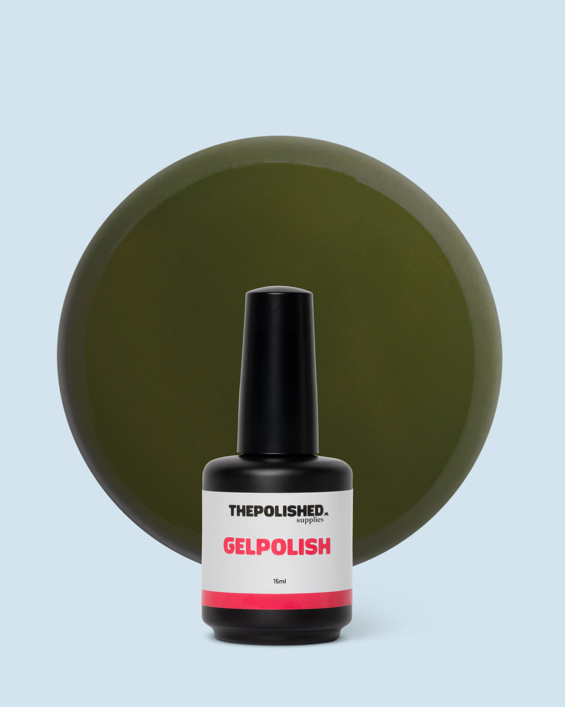 Olive Blossom gelpolish 15 ml van The Polished – natuurlijke olijfgroene kleur met warme, verfijnde uitstraling.