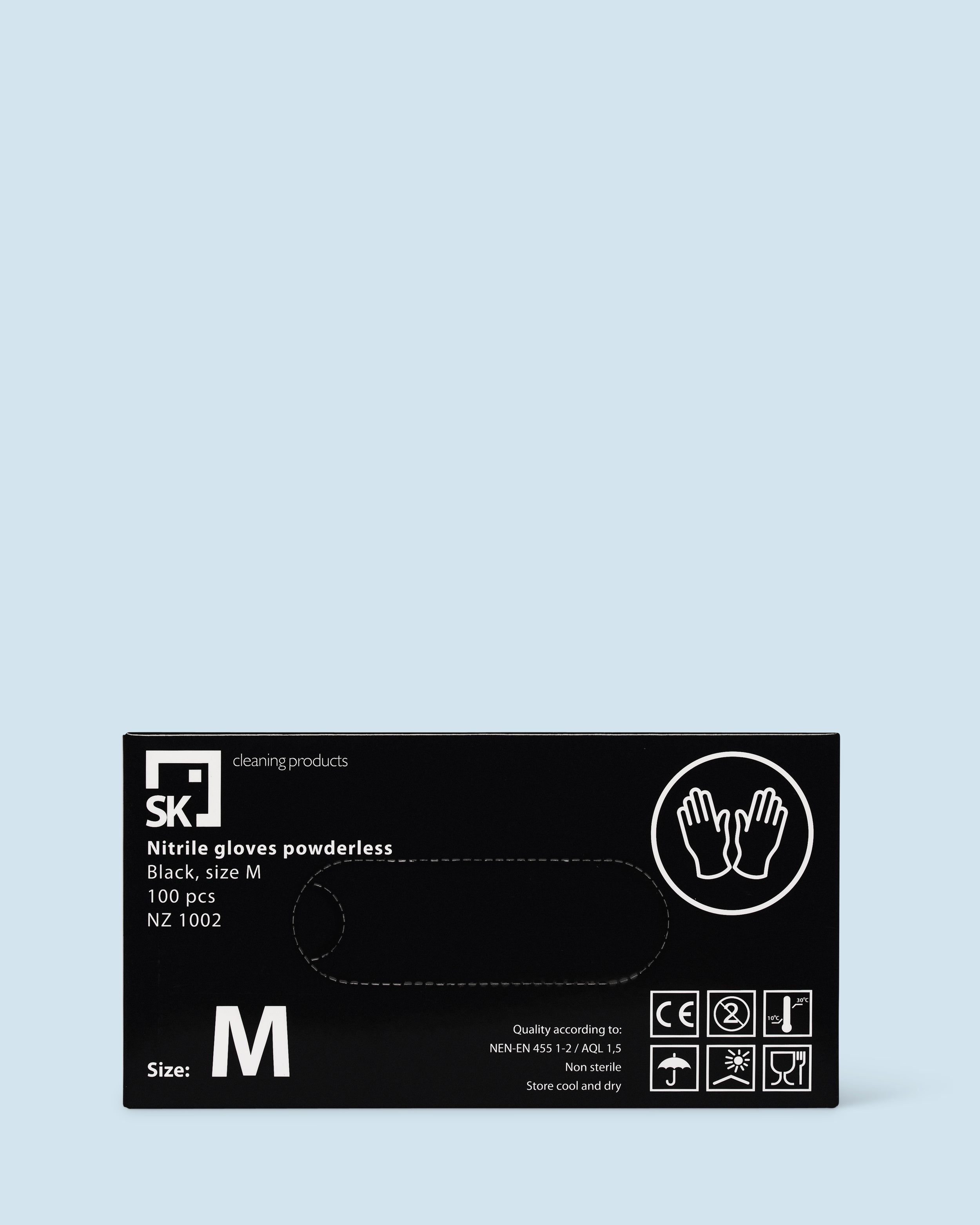 Soft nitril handschoen zwart, poedervrij en flexibel voor hygiënisch werken.