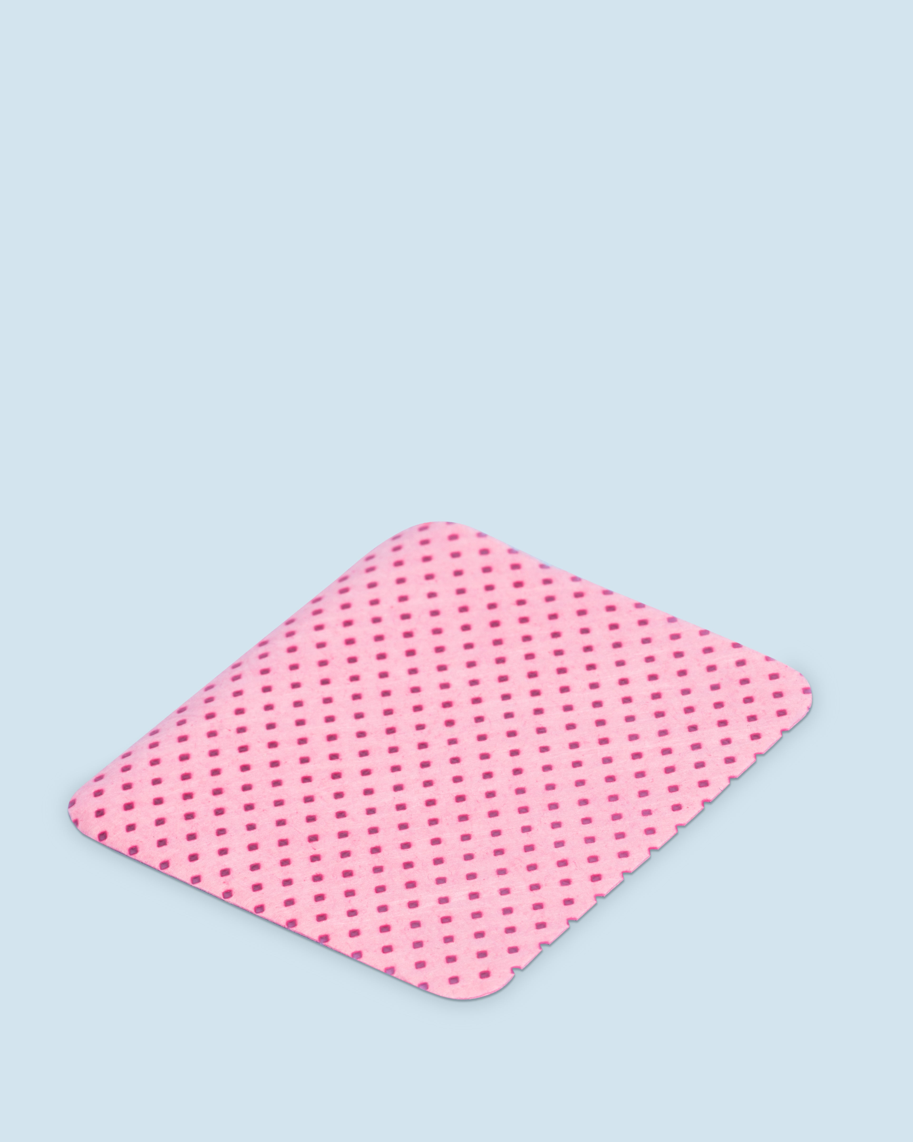 Roze celstofdepper zonder pluis, geschikt voor ontvetten en nagelbehandelingen.