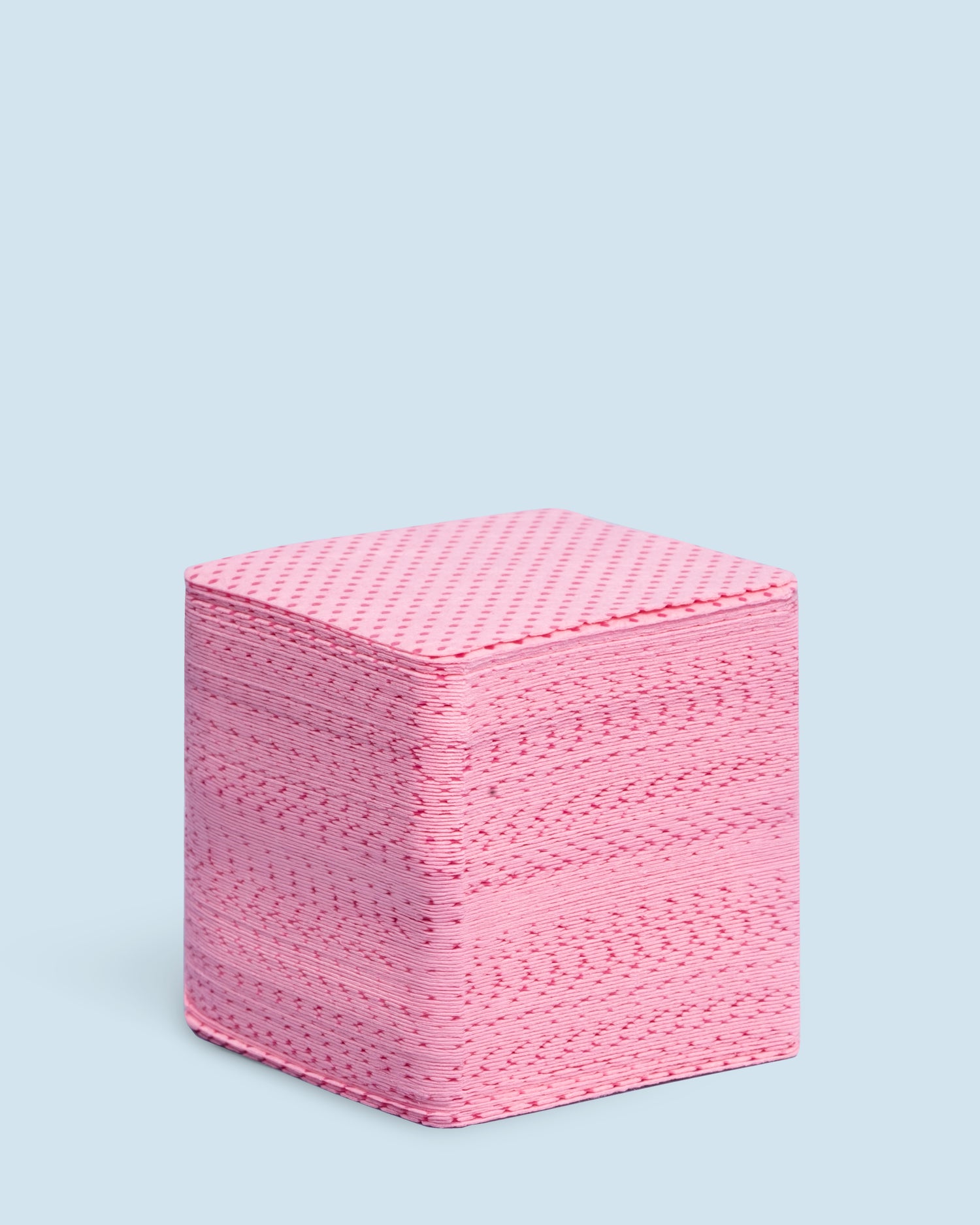 Roze celstofdepper zonder pluis, geschikt voor ontvetten en nagelbehandelingen.