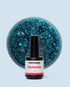 Velvet Ocean glitter gelpolish 15 ml van The Polished, oceaanblauwe tint met glinsterende accenten.