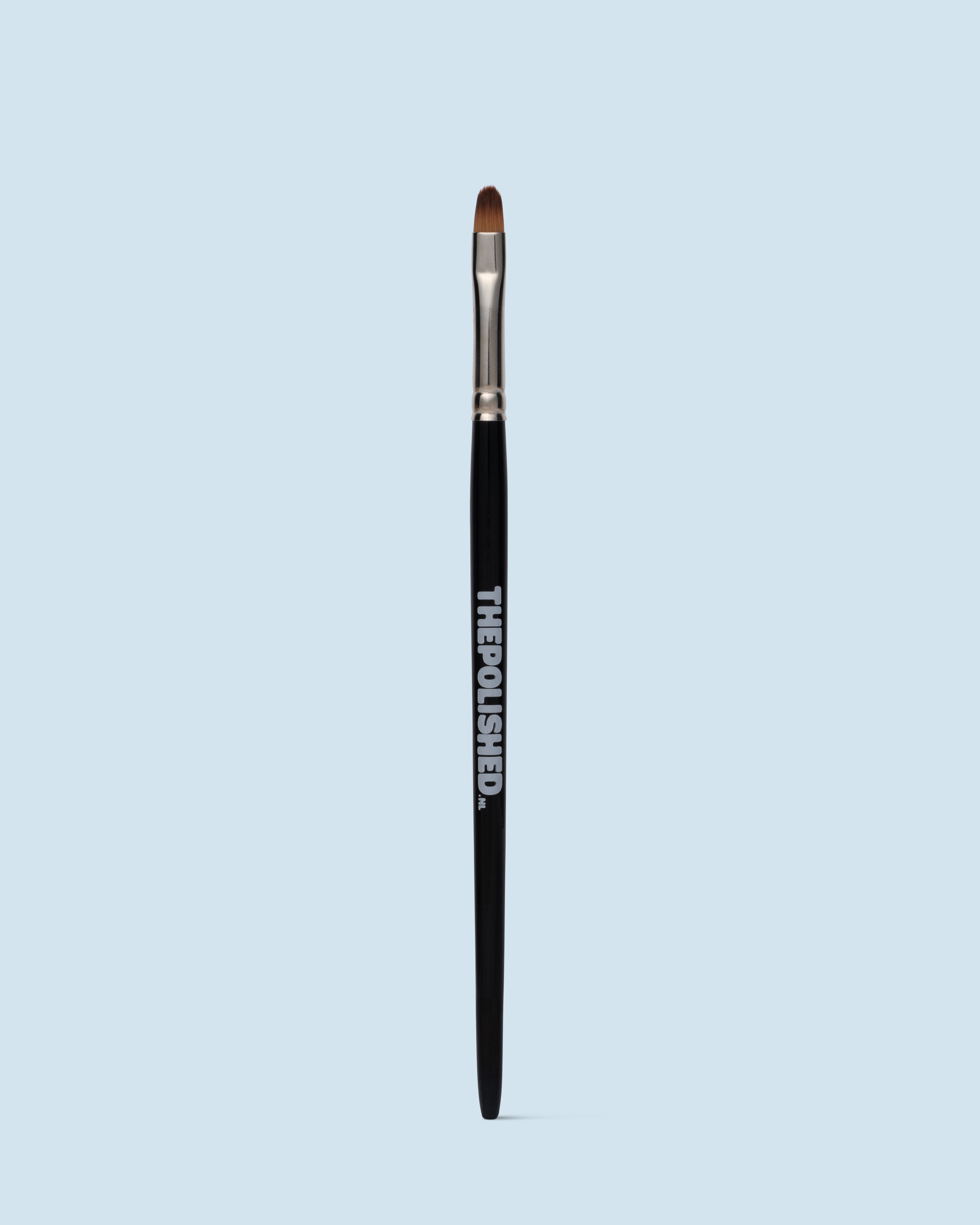 Gel brush oval brown synthetic – professioneel ovaal gelpenseel met bruine synthetische haren voor nauwkeurige gelapplicatie.